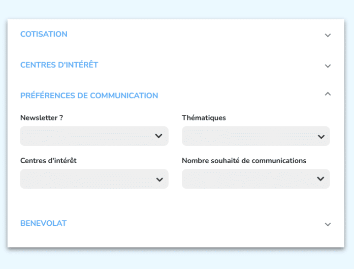 Organisez parfaitement vos données en utilisant les familles de champs.