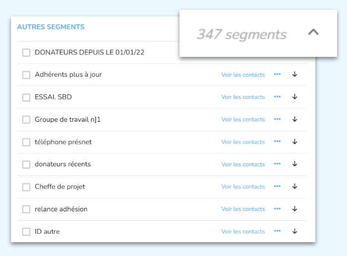 Des segments créés par centaines et complètement désorganisés.