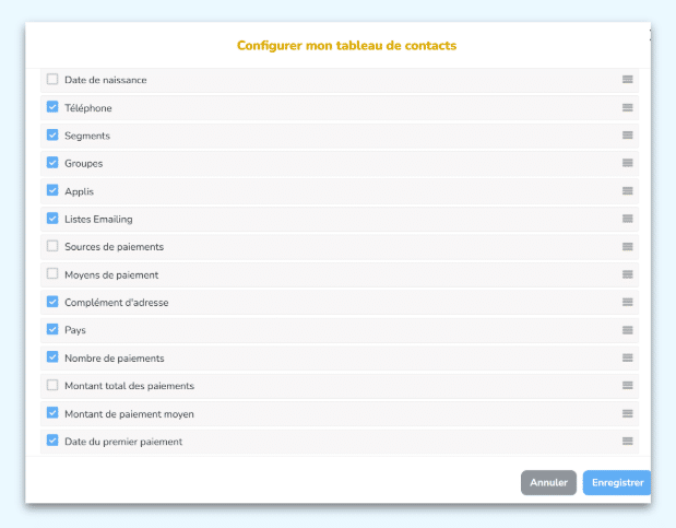 Configurez un tableau adapté à votre activité au sein de votre structure